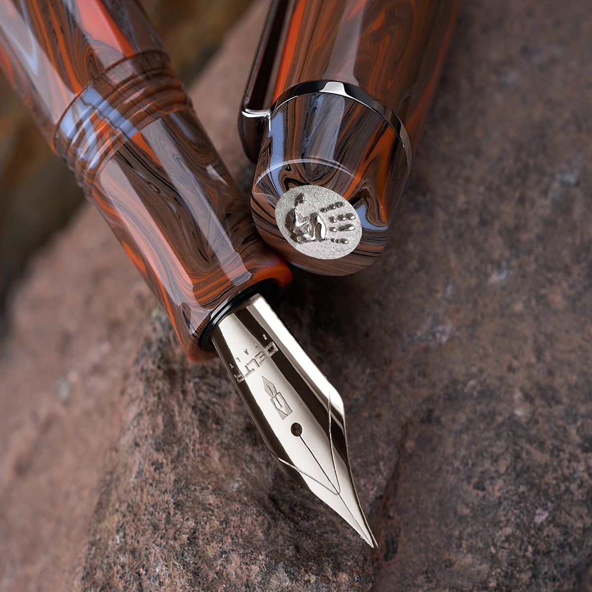 Delta Signs of the Time Fountain Pen - The Birth of Artistic Expression Cave Painting - Palladium Trim (Numbered Edition)-Pen Boutique Ltd