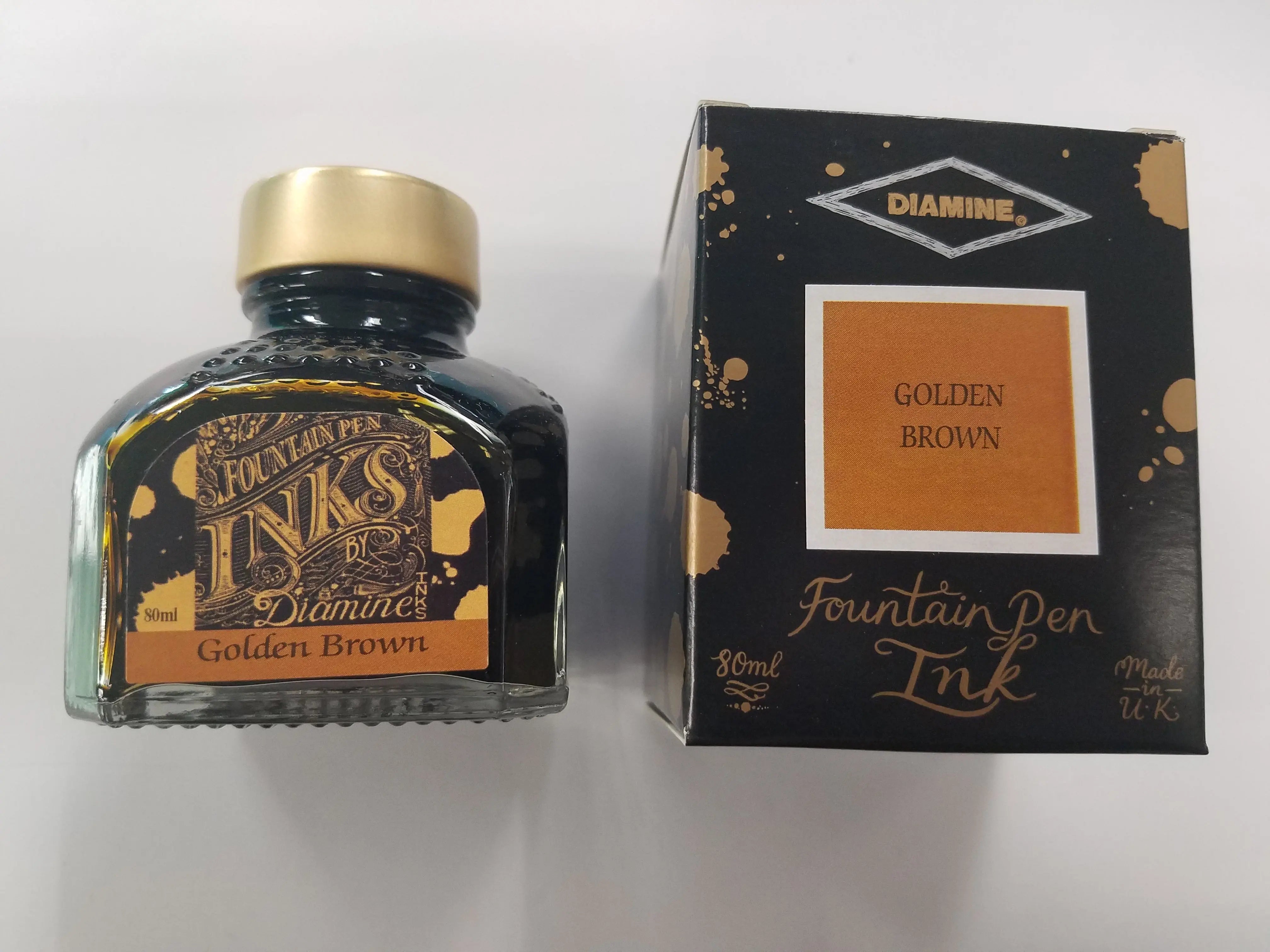 Diamine Golden Brown Ink Bottle - 80 ml-Pen Boutique Ltd