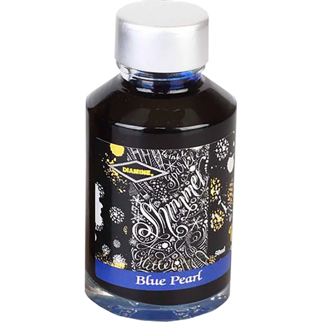 Diamine Shimmer Ink 50 ml Blue Pearl - Silver shimmer-Pen Boutique Ltd