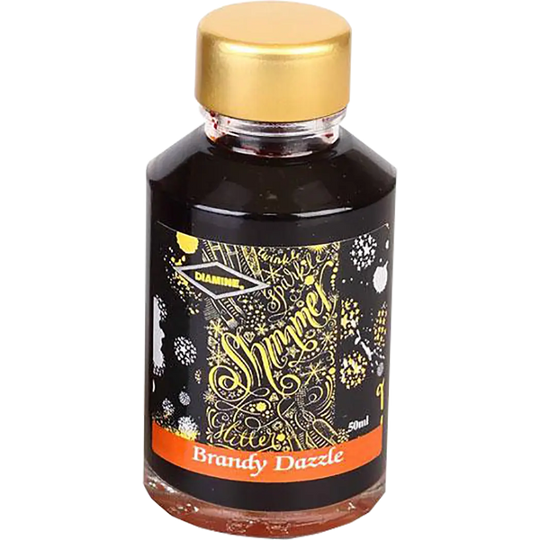Diamine Shimmer Ink 50 ml Brandy Dazzle - Gold shimmer-Pen Boutique Ltd
