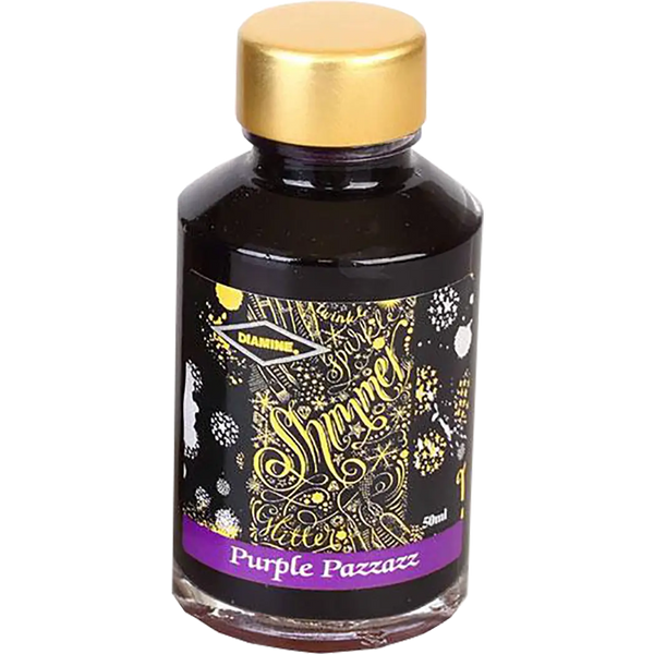 Diamine Shimmer Ink 50 ml Purple Pazzazz - Gold shimmer-Pen Boutique Ltd