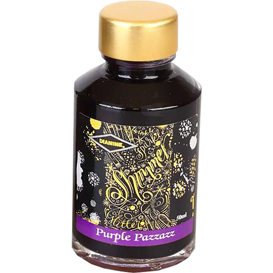 Diamine Shimmer Ink 50 ml Purple Pazzazz - Gold shimmer-Pen Boutique Ltd