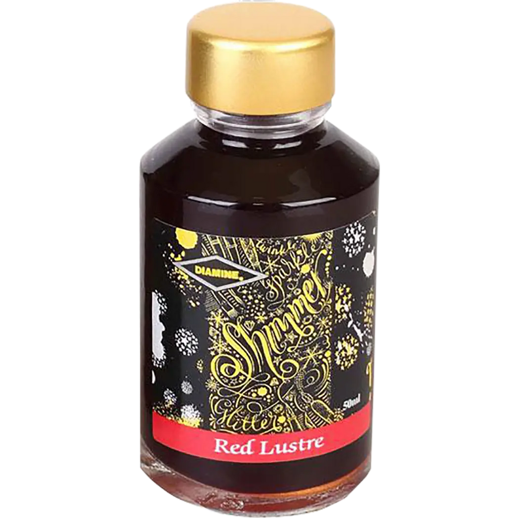 Diamine Shimmer Ink 50 ml Red Lustre - Gold shimmer-Pen Boutique Ltd