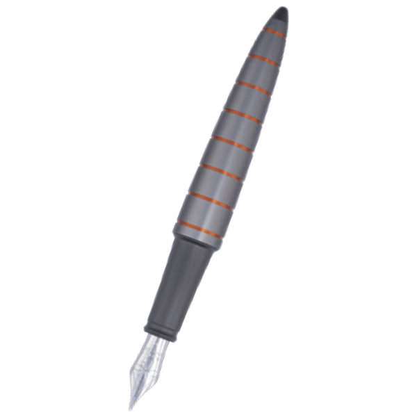 Diplomat Elox Ring Fountain Pen - Grey/Orange - 14K Nib-Pen Boutique Ltd