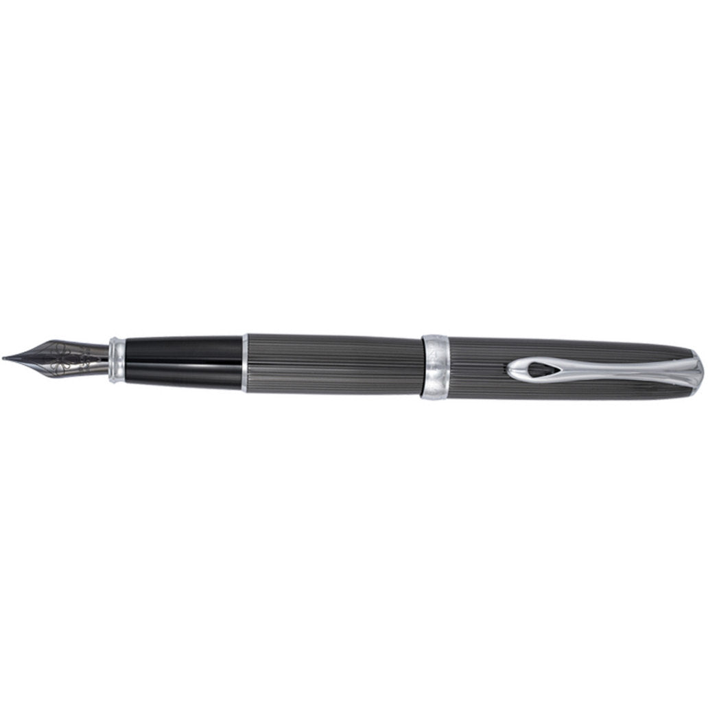 Diplomat Excellence A2 Guilloche Fountain Pen - Black/Chrome-Pen Boutique Ltd