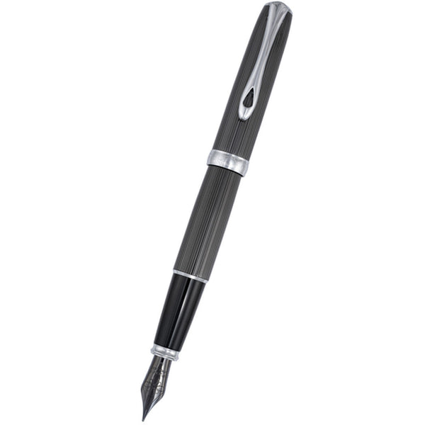 Diplomat Excellence A2 Guilloche Fountain Pen - Black/Chrome-Pen Boutique Ltd