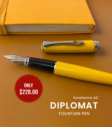 Diplomat Excellence A2 Yellow/Chrome Fountain Pen