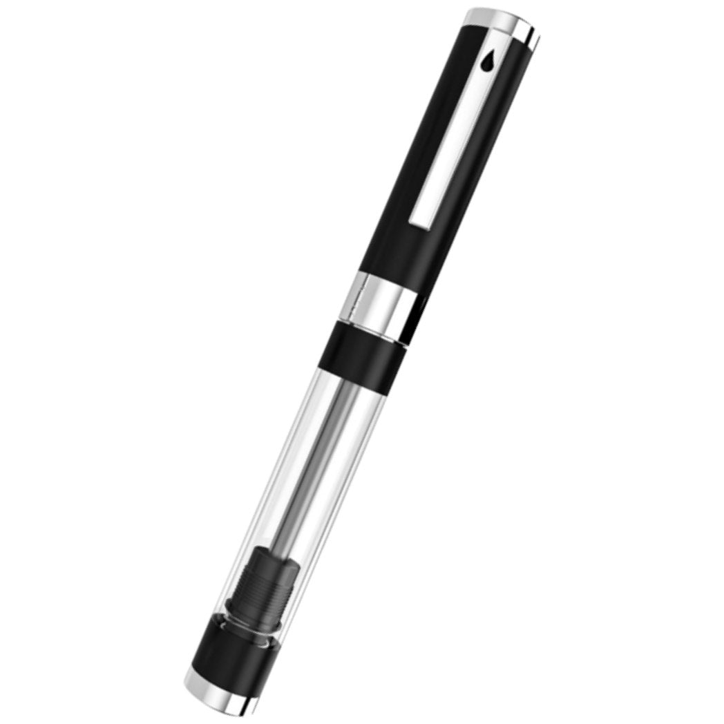 Diplomat Nexus Demo Fountain Pen - Black - Chrome Trim (Limited Edition)-Pen Boutique Ltd