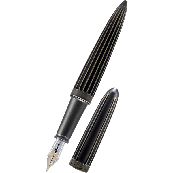 Diplomat Aero Stripes Fountain Pen - Oxyd Brass - 14K Nib