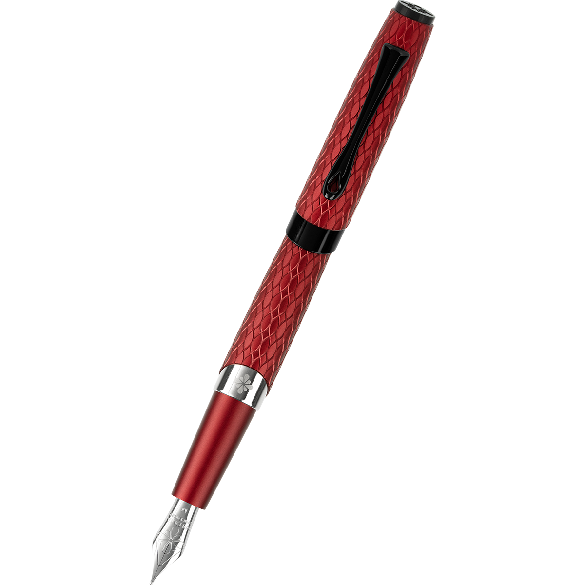 Diplomat Cobra Fountain Pen – Burgundy Red Guilloche-Pen Boutique Ltd