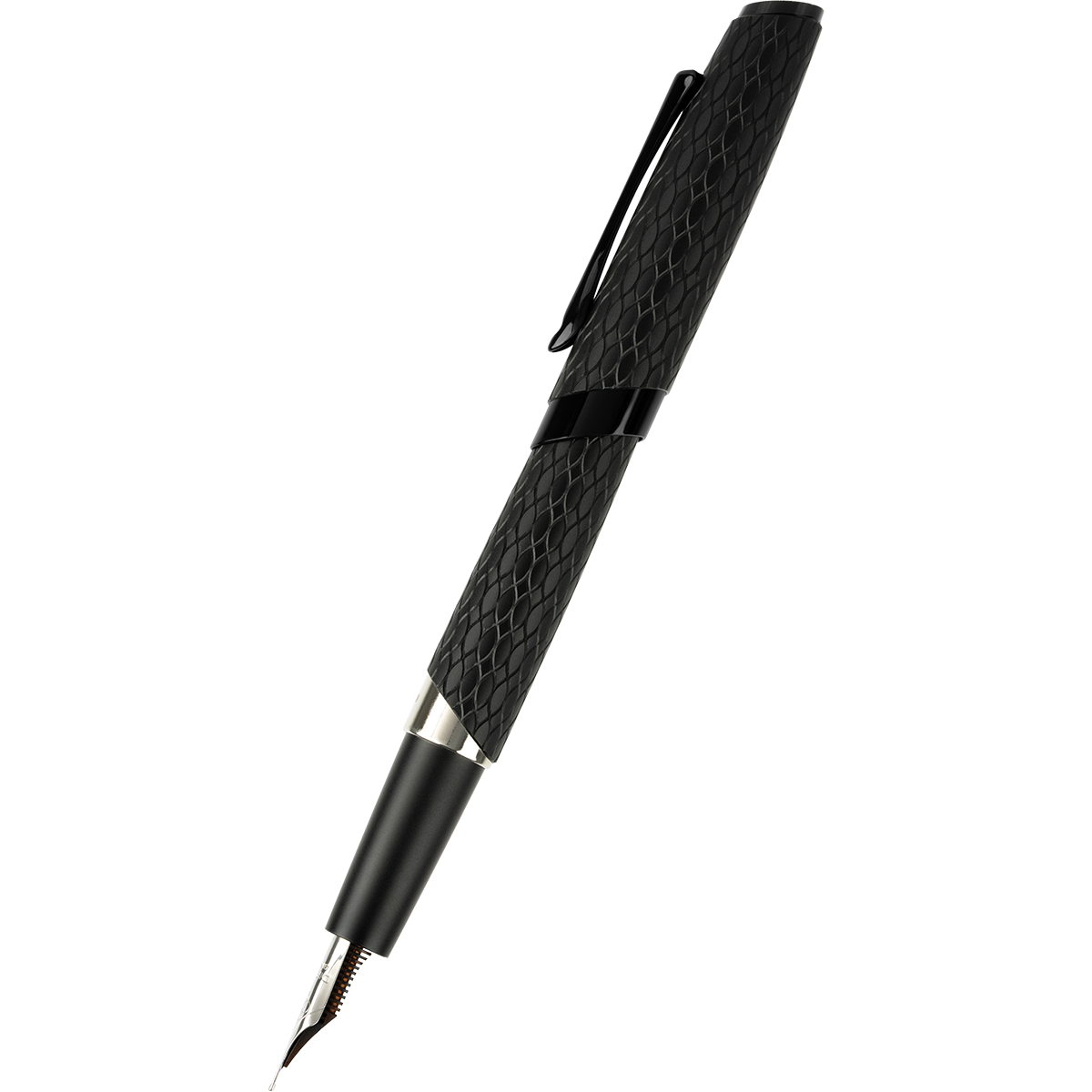 Diplomat Cobra Fountain Pen – Matte Black Guilloché-Pen Boutique Ltd