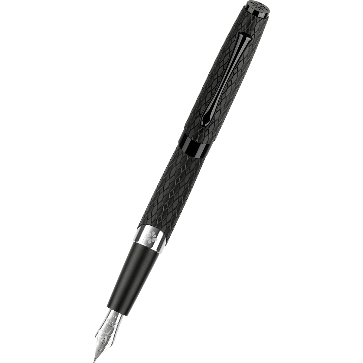 Diplomat Cobra Fountain Pen – Matte Black Guilloché-Pen Boutique Ltd