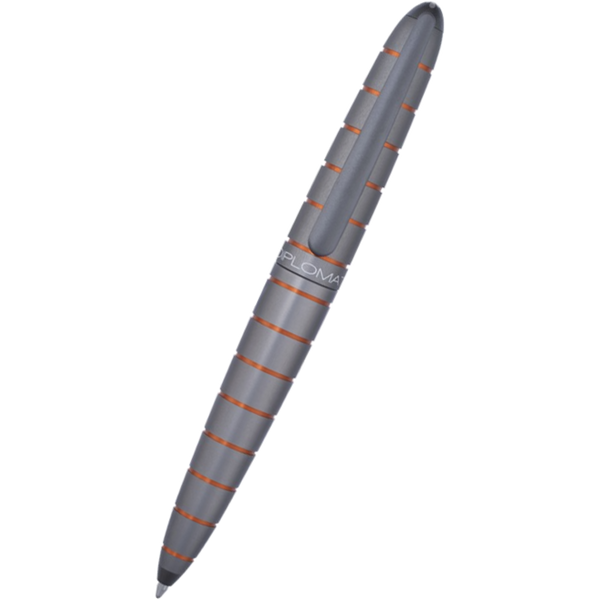 Diplomat Elox Ring Ballpoint Pen - Grey/Orange-Pen Boutique Ltd
