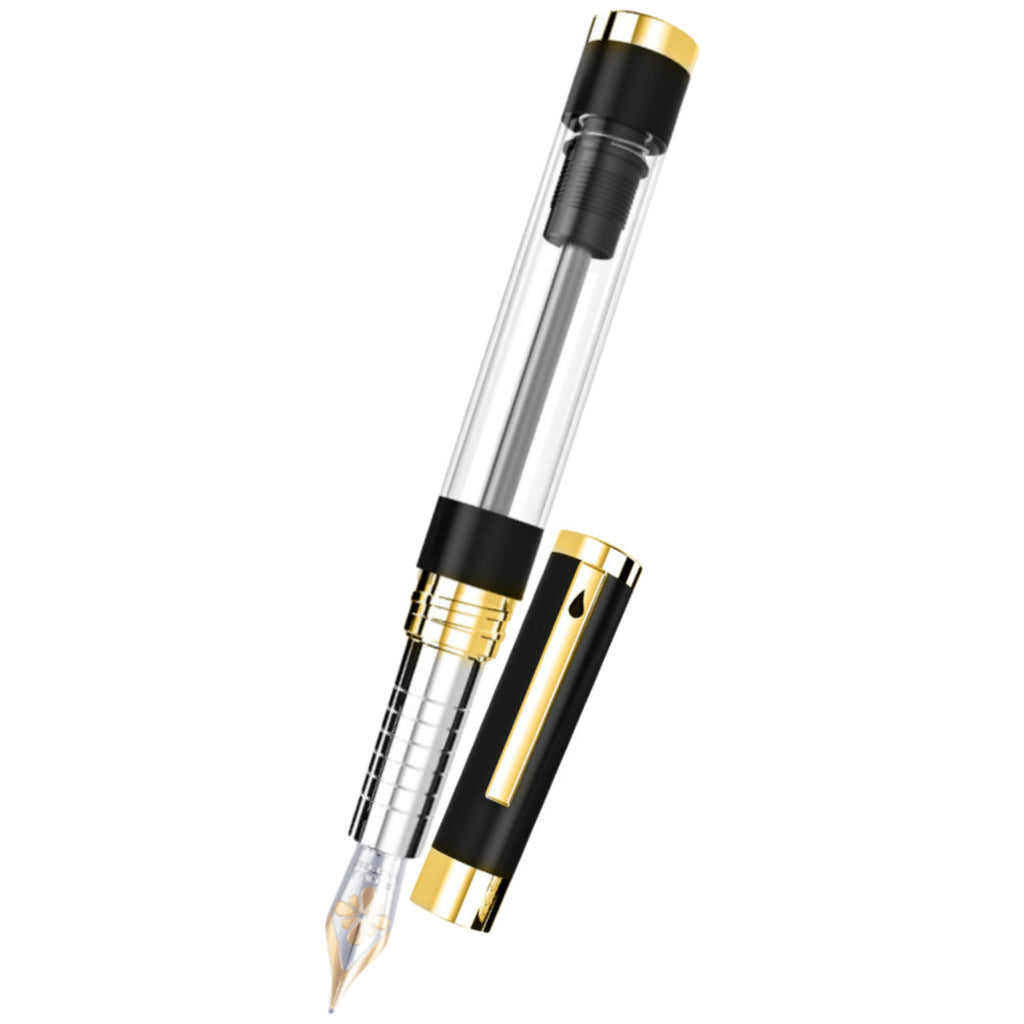 Diplomat Nexus Fountain Pen - Black - Gold Trim - 14K-Pen Boutique Ltd