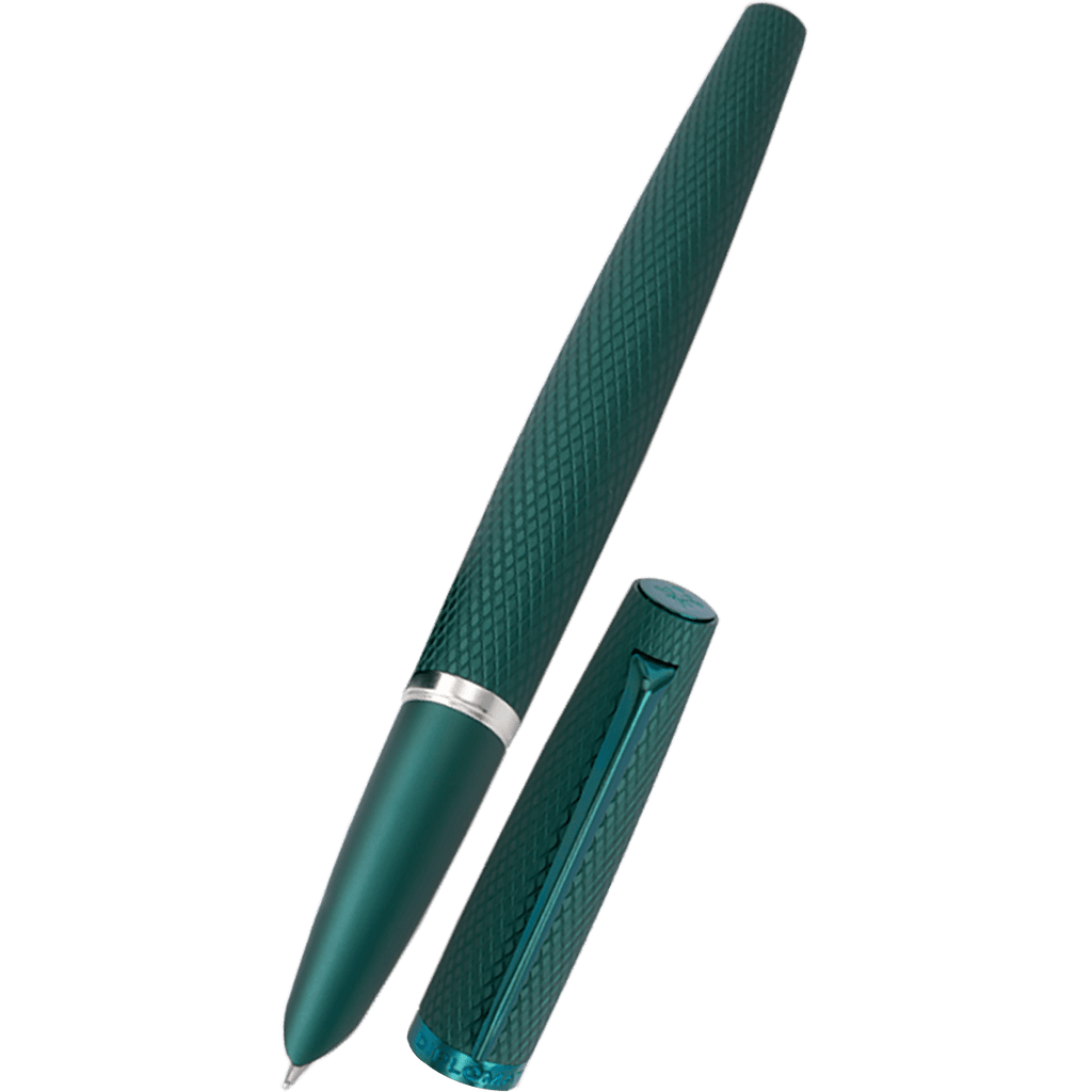 Penna Stilografica DIPLOMAT Viper - Corpo In Alluminio Guilloche, Design Pelle Di Rettile, 5 Anni Garanzia