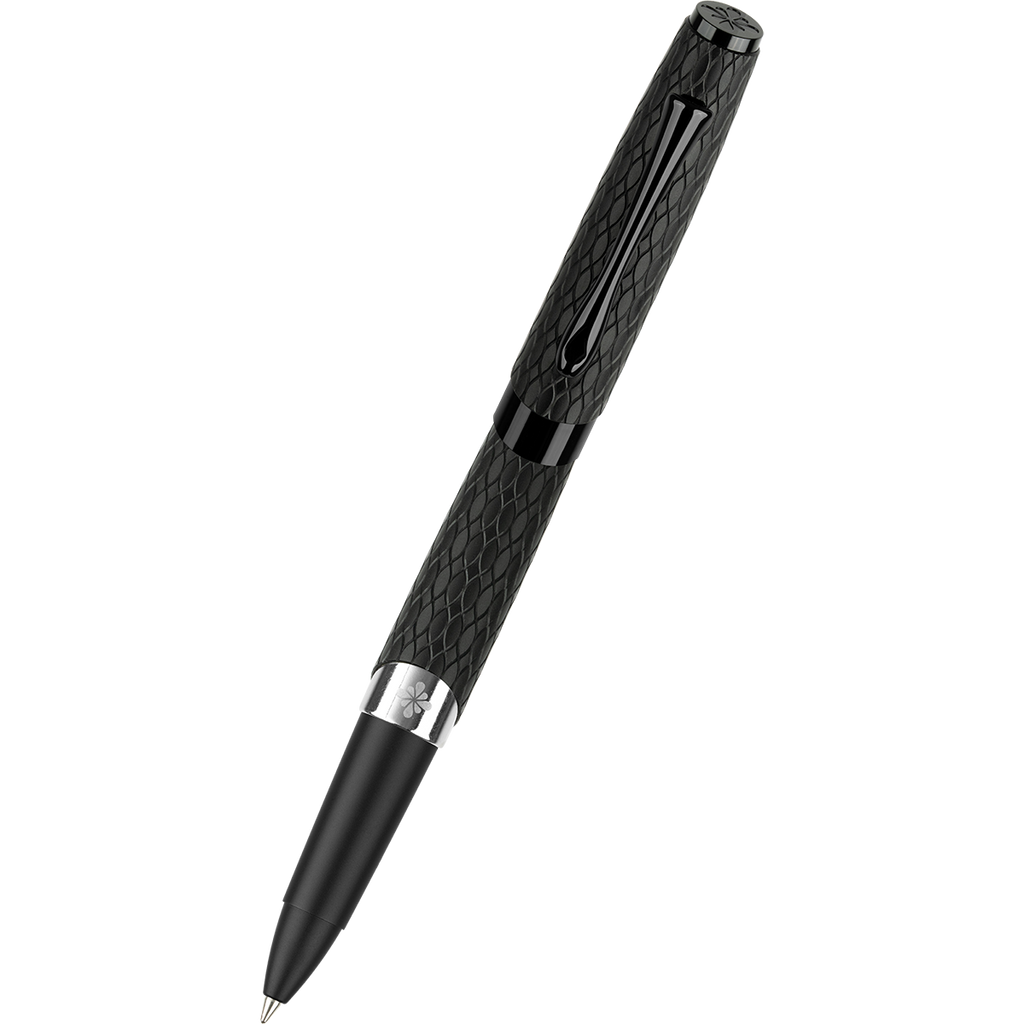 Diplomat Cobra Rollerball Pen – Matte Black Guilloché