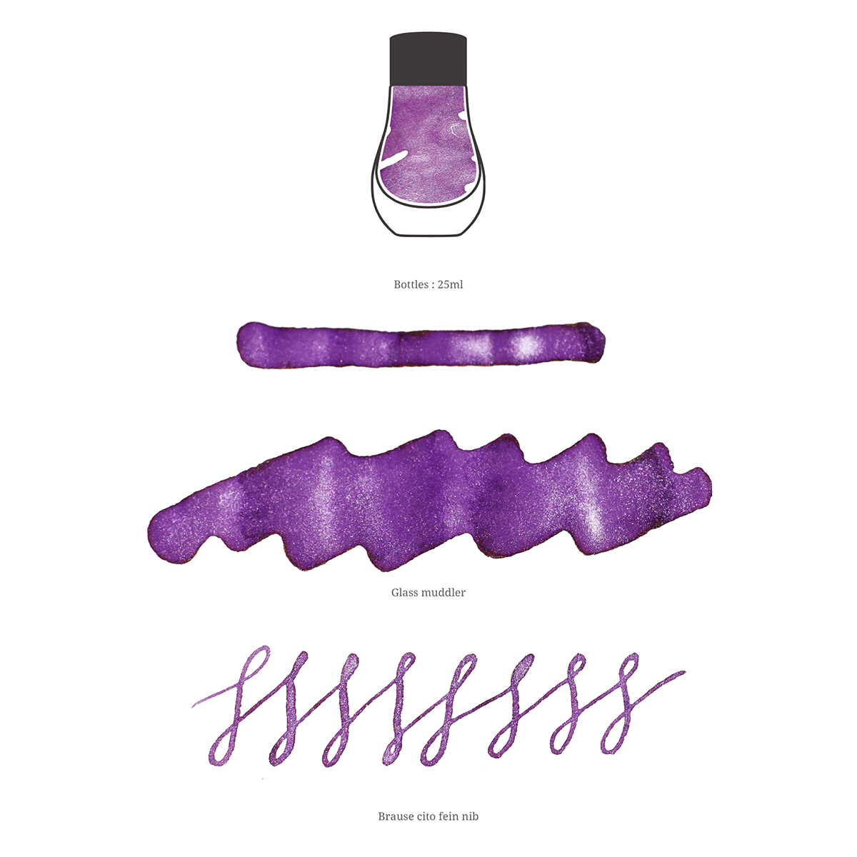 Dominant Industry Pearl Ink Bottle - Lavender - 25ml - Pen Boutique Ltd