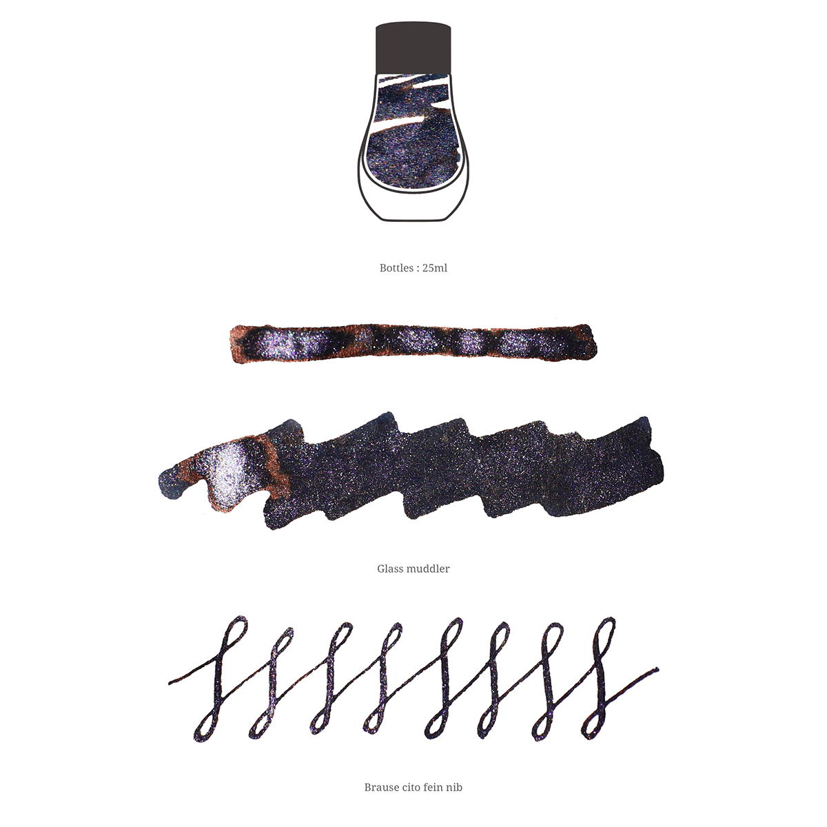Dominant Industry Pearl Ink Bottle - Winter Night - 25ml - Pen Boutique Ltd
