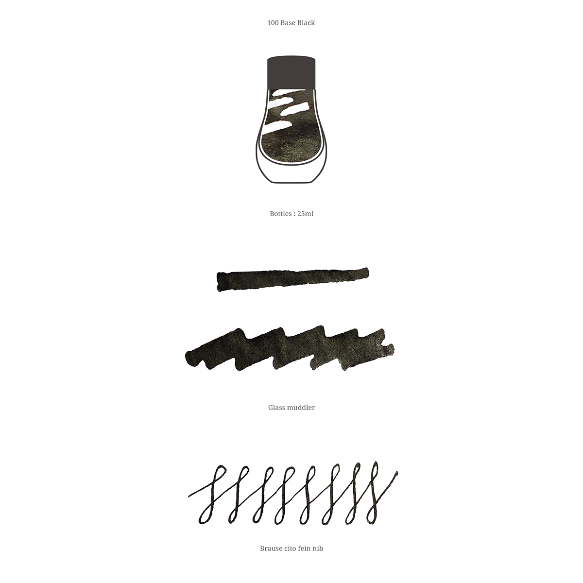 Dominant Industry Standard Ink - Base Black - 25ml-Pen Boutique Ltd