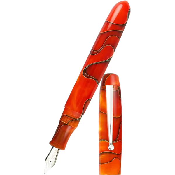 Edison Collier Fountain Pen Persimmon Swirl-Pen Boutique Ltd