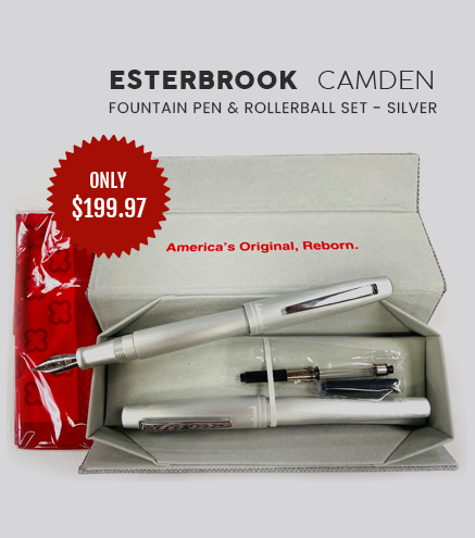 Esterbrook Camden Fountain Pen & Rollerball SET - Silver