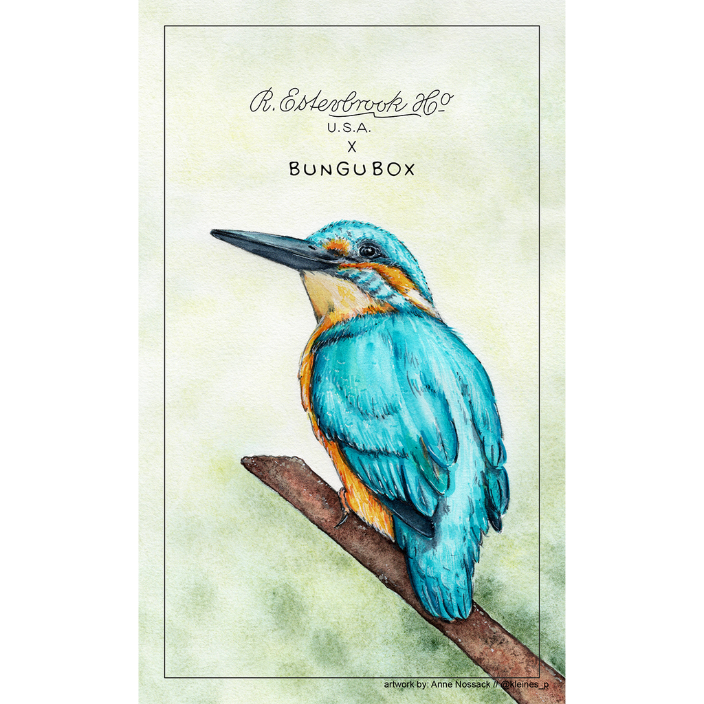 Esterbrook x BUNGUBOX Blotter Paper - The Kachofugetsu Kingfisher-Pen Boutique Ltd