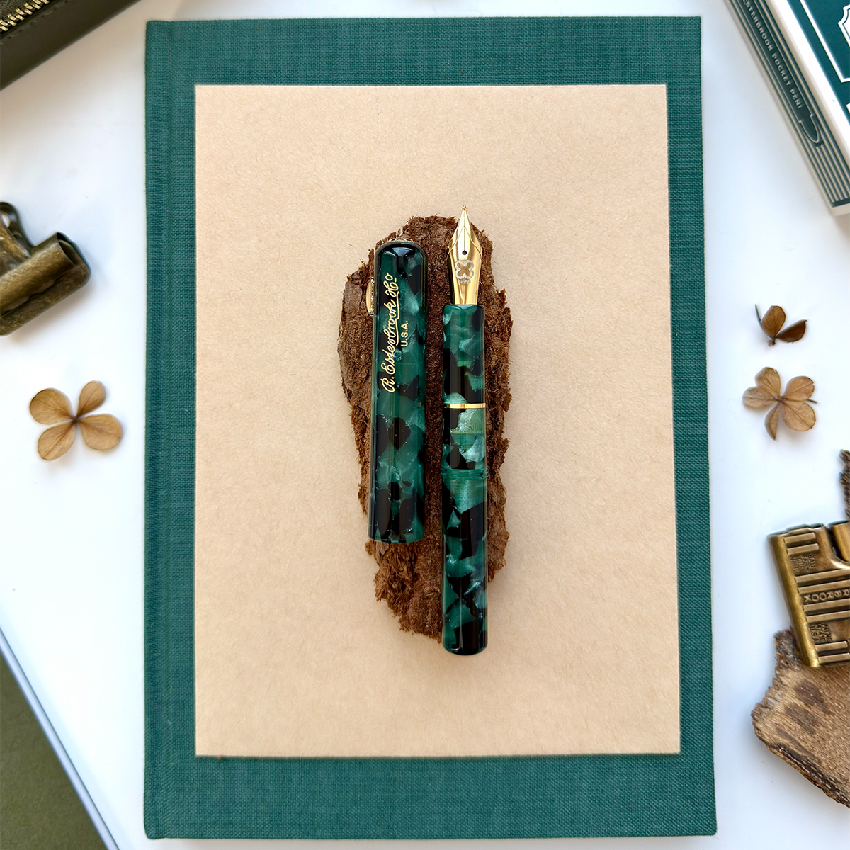 Esterbrook Niblet Fountain Pen - Evergreen - Gold Trim