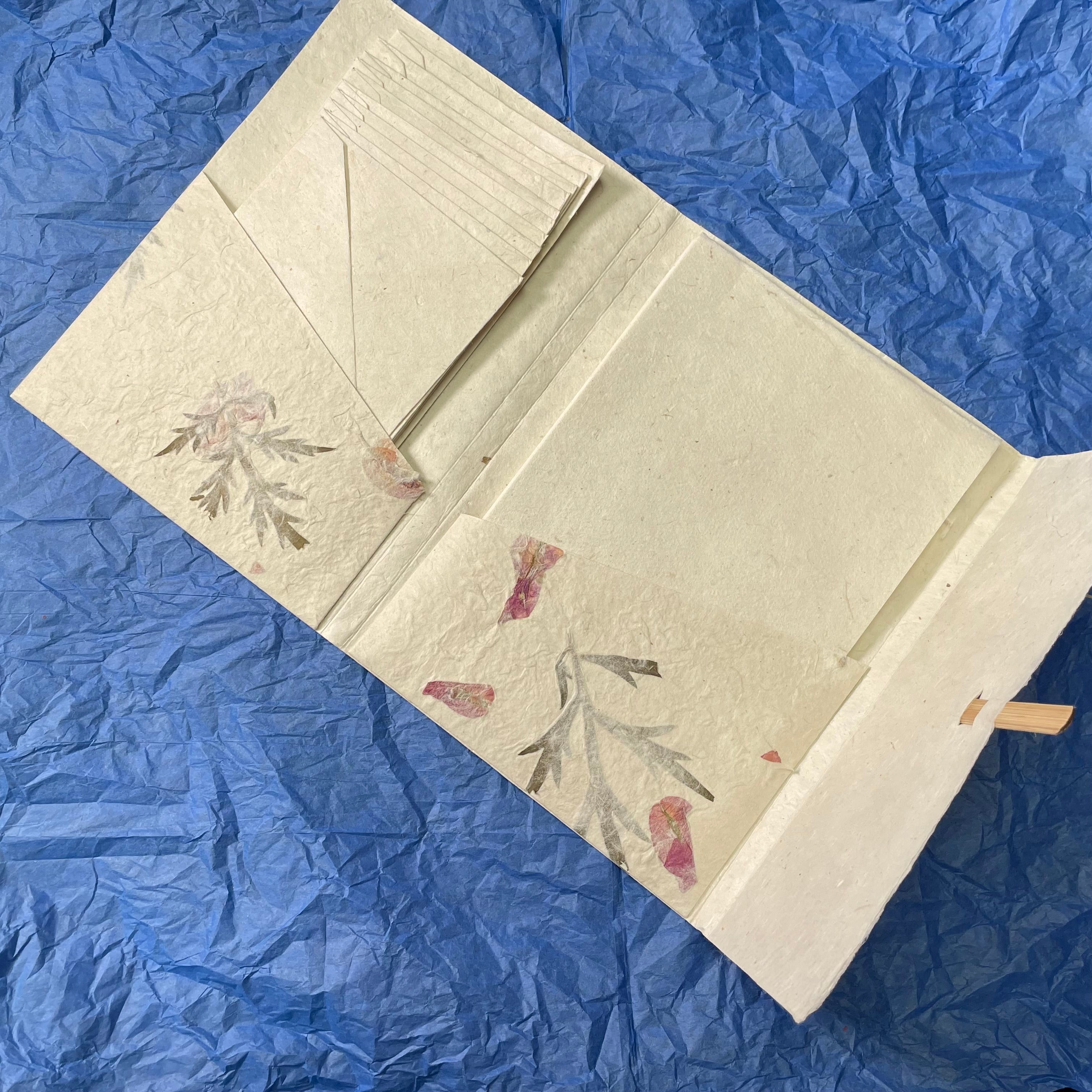 Monk Paper Lokta Stationery Writing Set - Bougainvillea & Mugwort-Pen Boutique Ltd