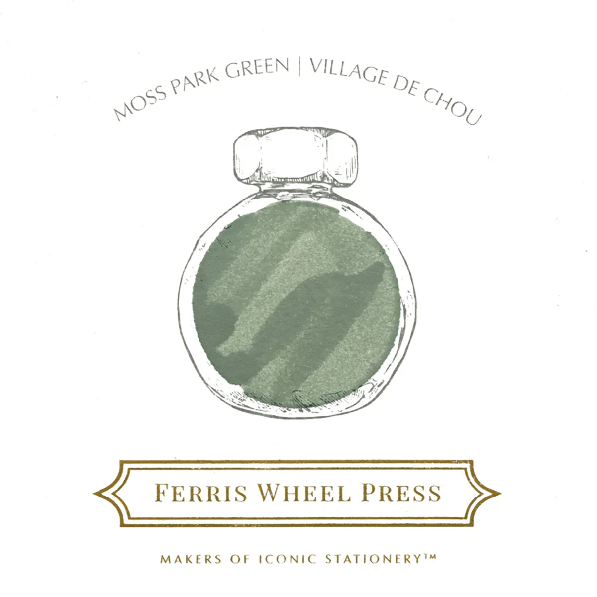 Ferris Wheel Press Ink Bottle - Moss Park Green - 38ml-Pen Boutique Ltd