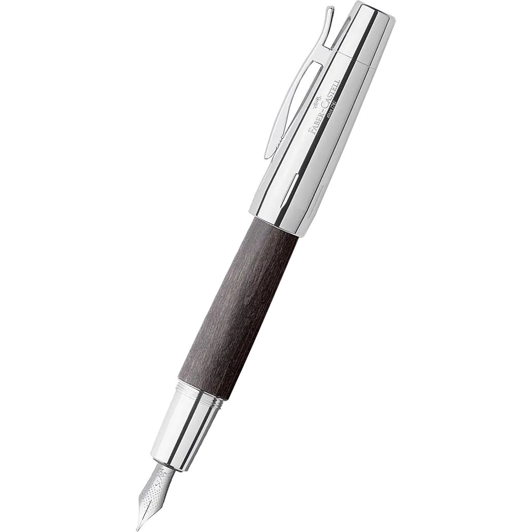 Faber-Castell Design E-Motion Fountain Pen - Pear Wood - Black-Pen Boutique Ltd