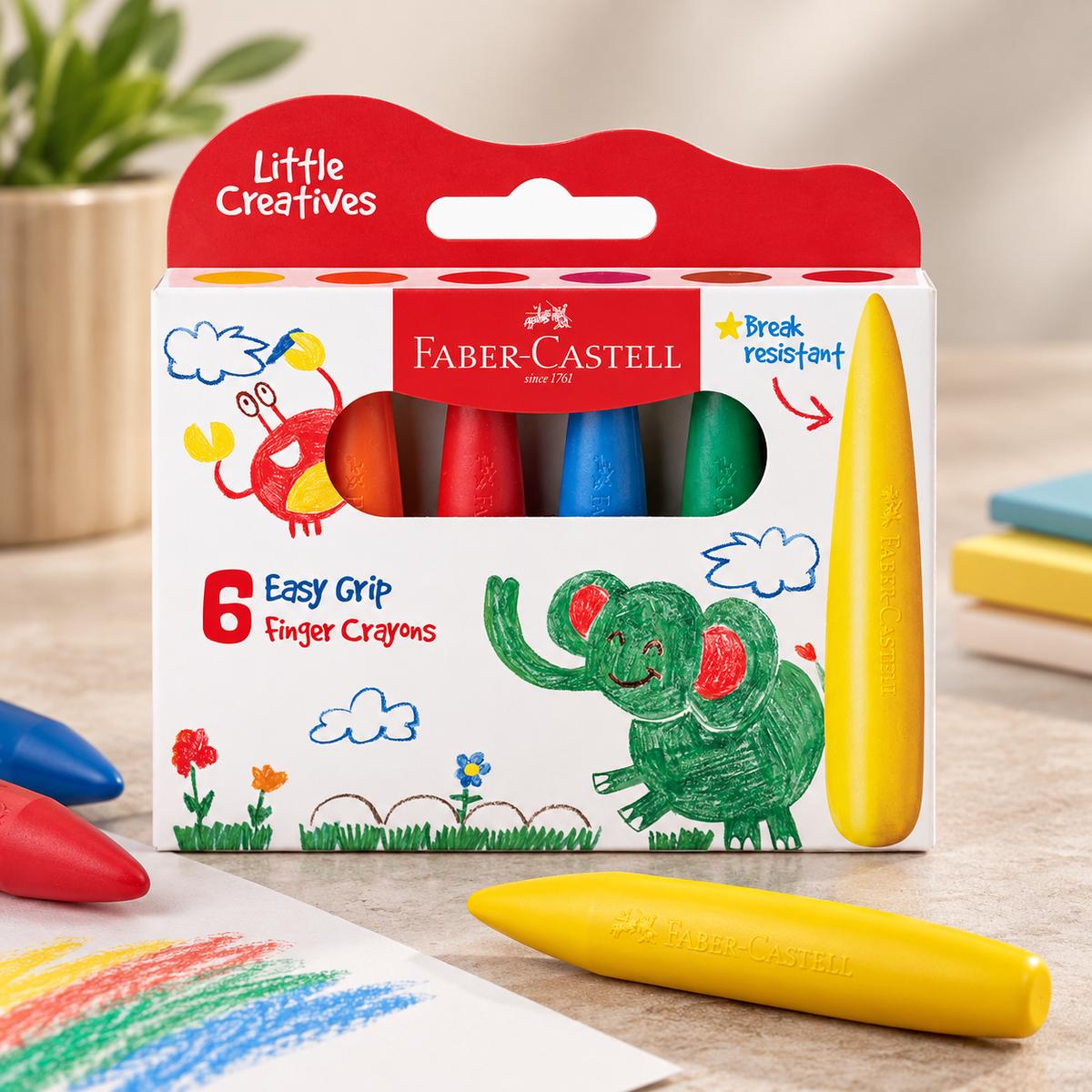 Faber-Castell Little Creatives 6 Easy Grip Finger Crayons