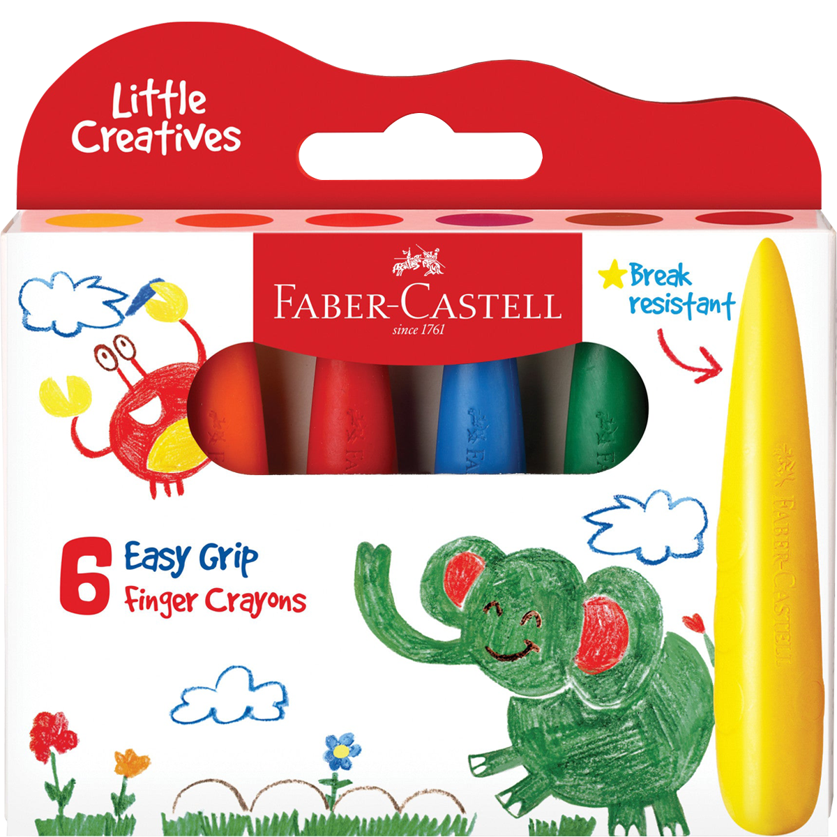 Faber-Castell Little Creatives 6 Easy Grip Finger Crayons