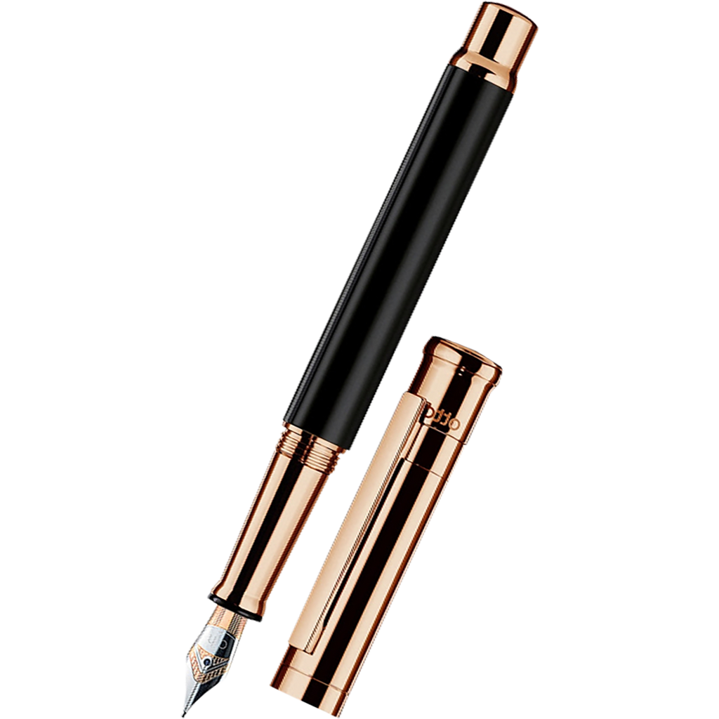 Faber-Castell x Otto Hutt Design 04 Fountain Pen - Black - Shiny Rose Gold Trim-Pen Boutique Ltd