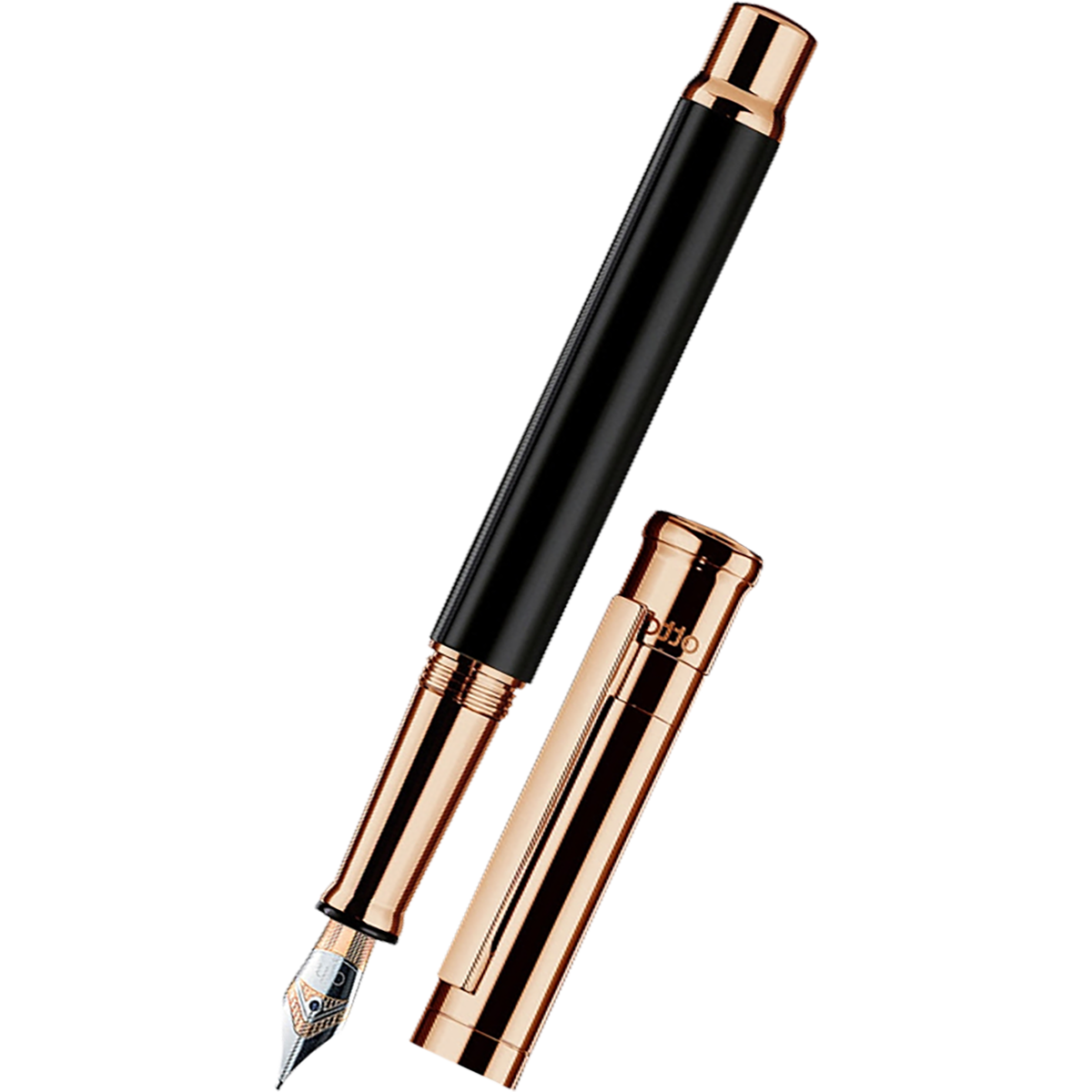 Faber-Castell x Otto Hutt Design 04 Fountain Pen - Black - Shiny Rose Gold Trim-Pen Boutique Ltd