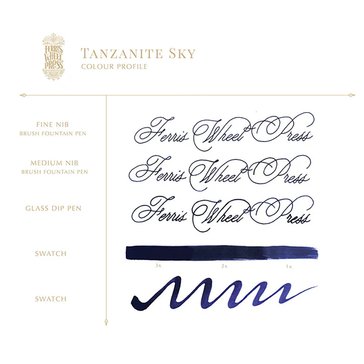 Ferris Wheel Press Ink Bottle - Tanzanite Sky - 38ml-Pen Boutique Ltd