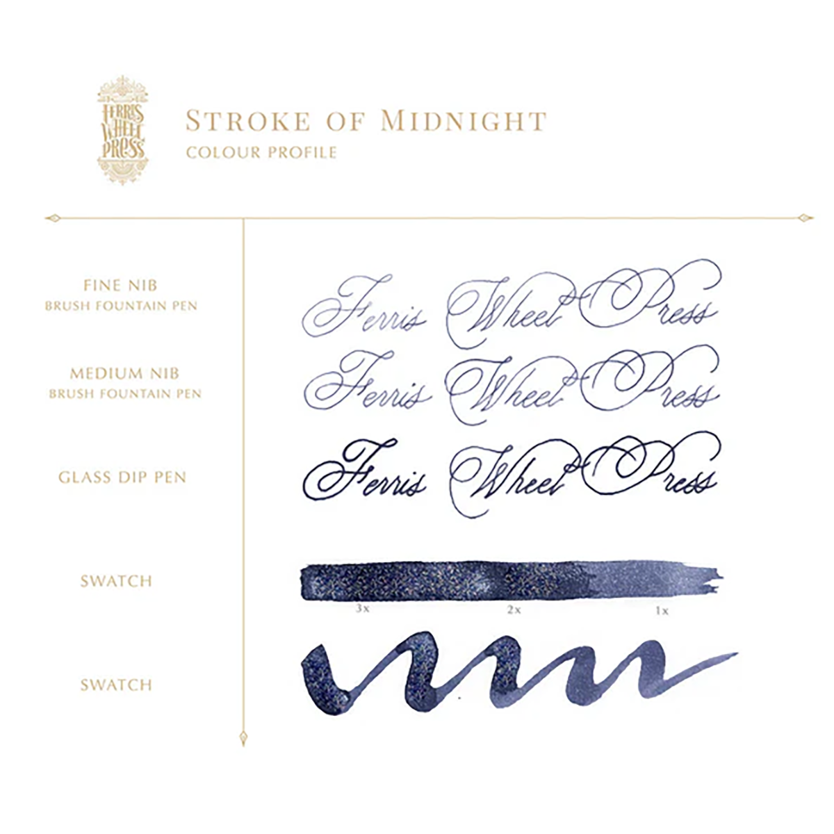 Ferris Wheel Press Ink Bottle - Stroke of Midnight - 38ml-Pen Boutique Ltd