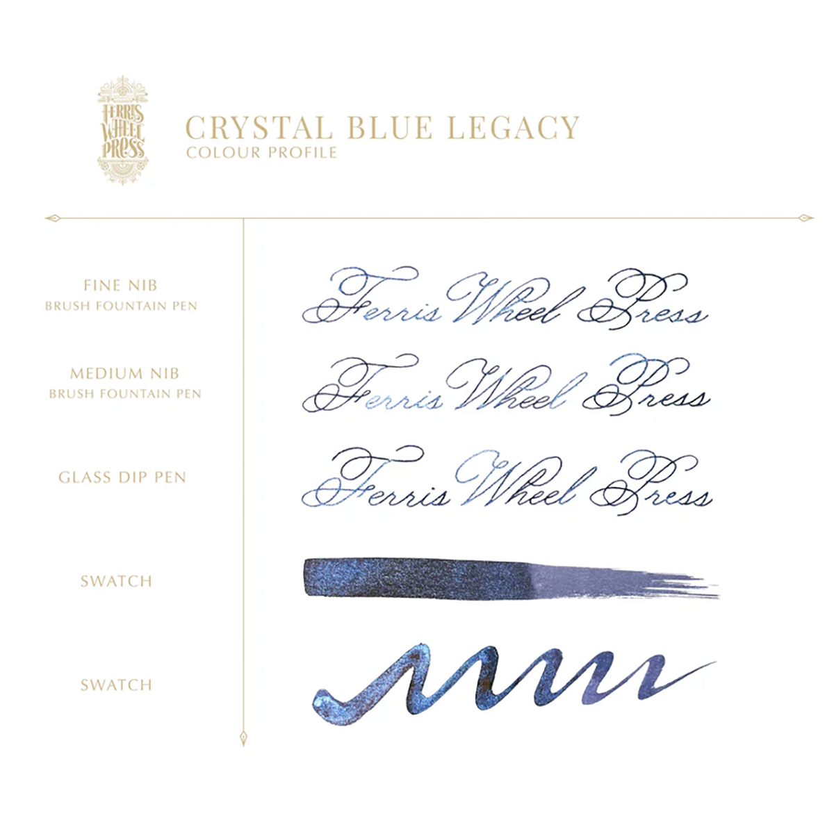 Ferris Wheel Press Ink Bottle - Crystal Blue Legacy - 38ml-Pen Boutique Ltd