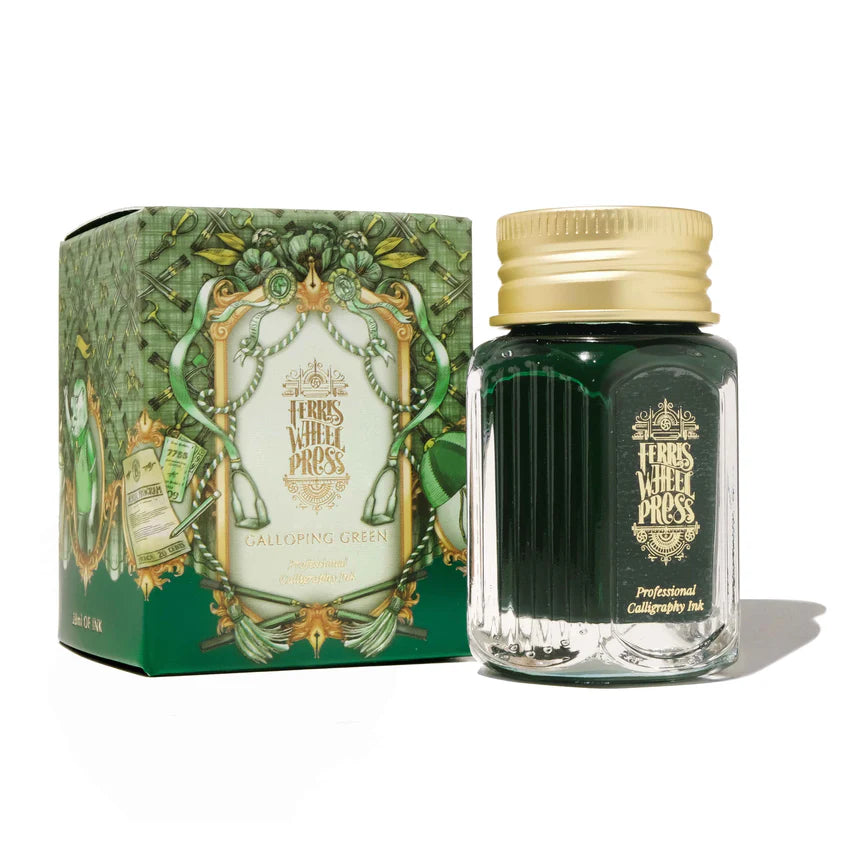 Ferris Wheel Press Galloping Green 28ml Calligraphy Ink – Deep Racing Green