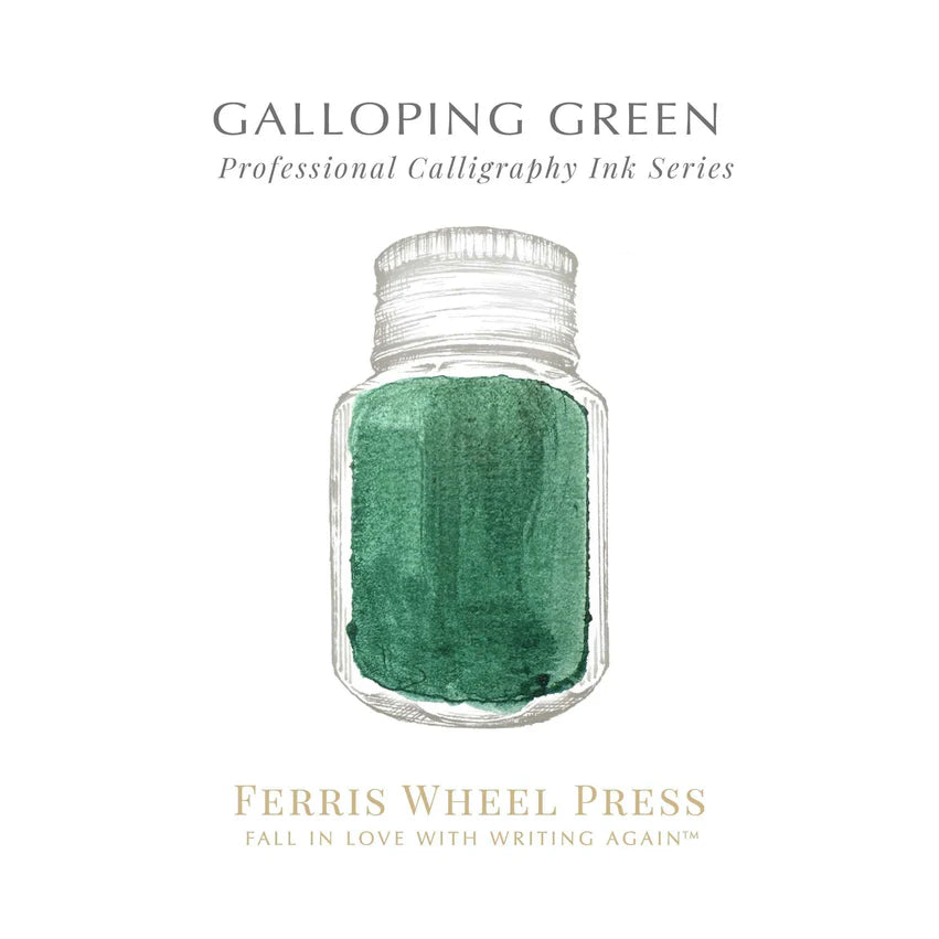 Ferris Wheel Press Galloping Green 28ml Calligraphy Ink – Deep Racing Green