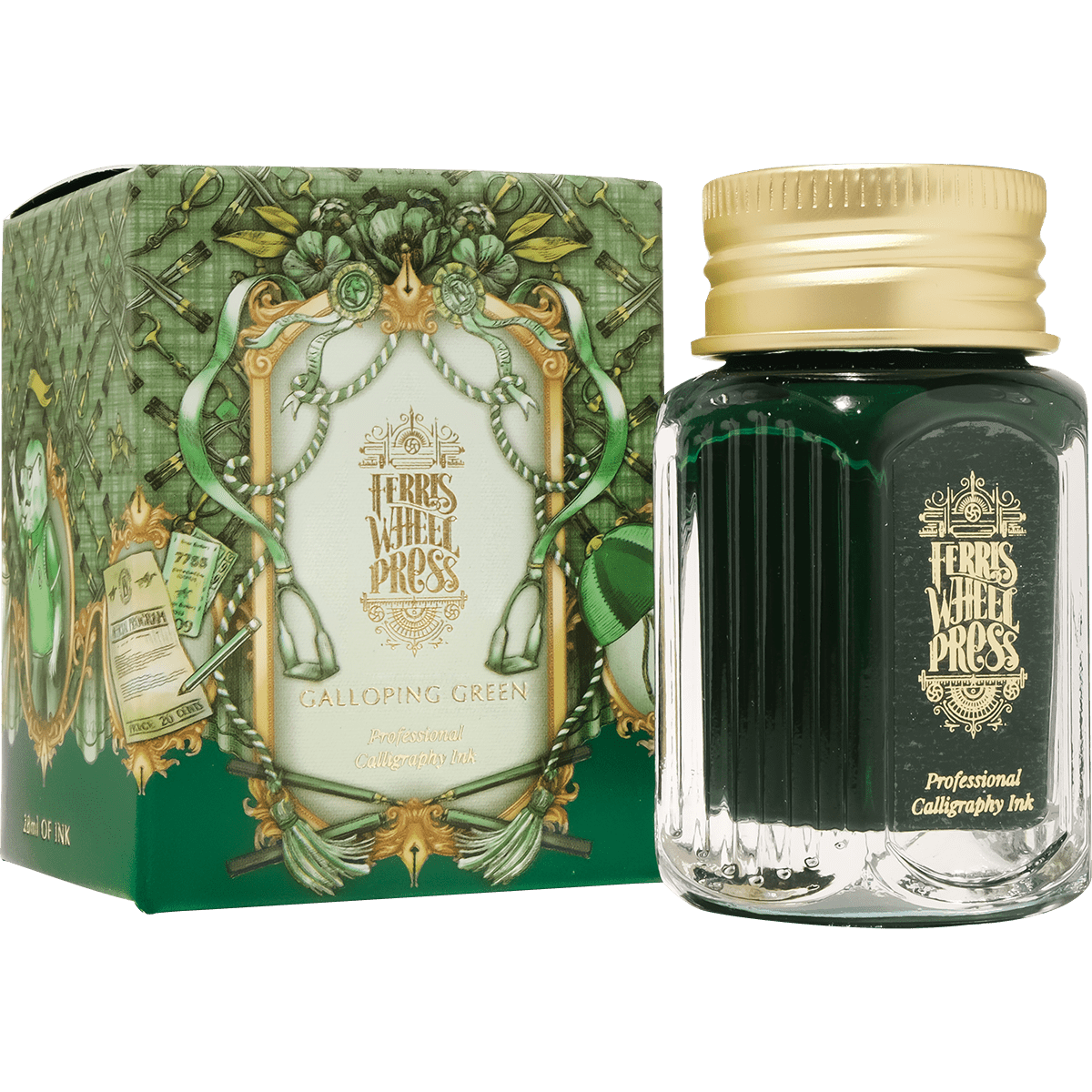 Ferris Wheel Press Calligraphy Ink Bottle - Galloping Green - 28ml - Pen Boutique Ltd