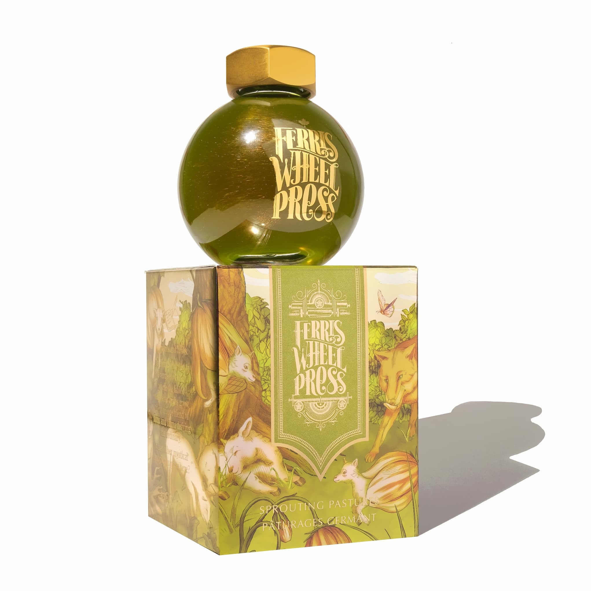 Ferris Wheel Press FerriTales Bestiary Ink Bottle - Sprouting Pastures - 85ml-Pen Boutique Ltd