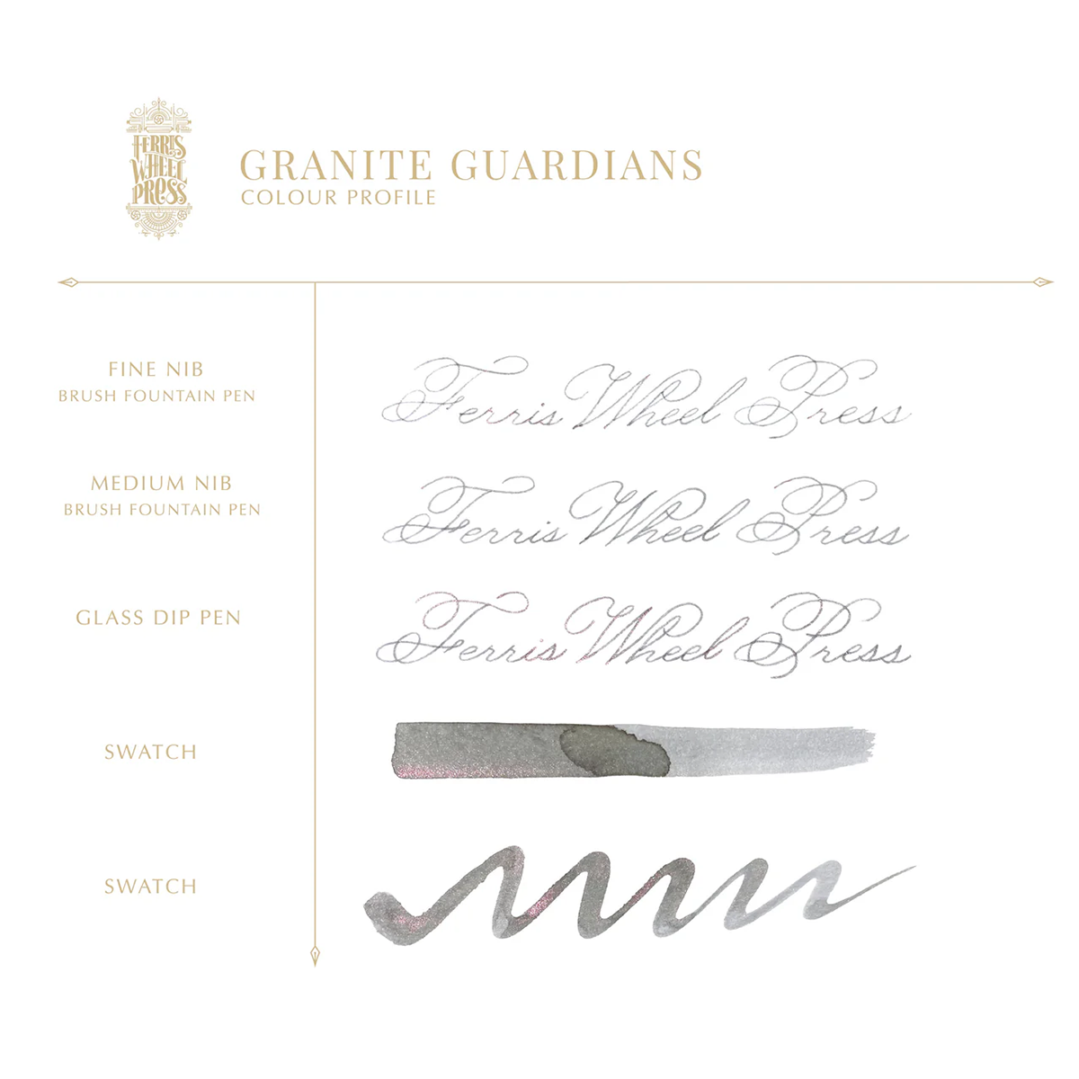 Ferris Wheel Press Ink Bottle - Bestiary Series - Granite Guardians - 20ml-Pen Boutique Ltd