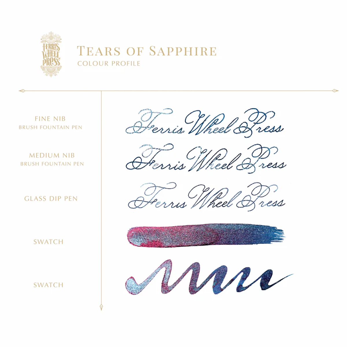 Ferris Wheel Press Ink Bottle - Tears of Sapphire - 20ml-Pen Boutique Ltd