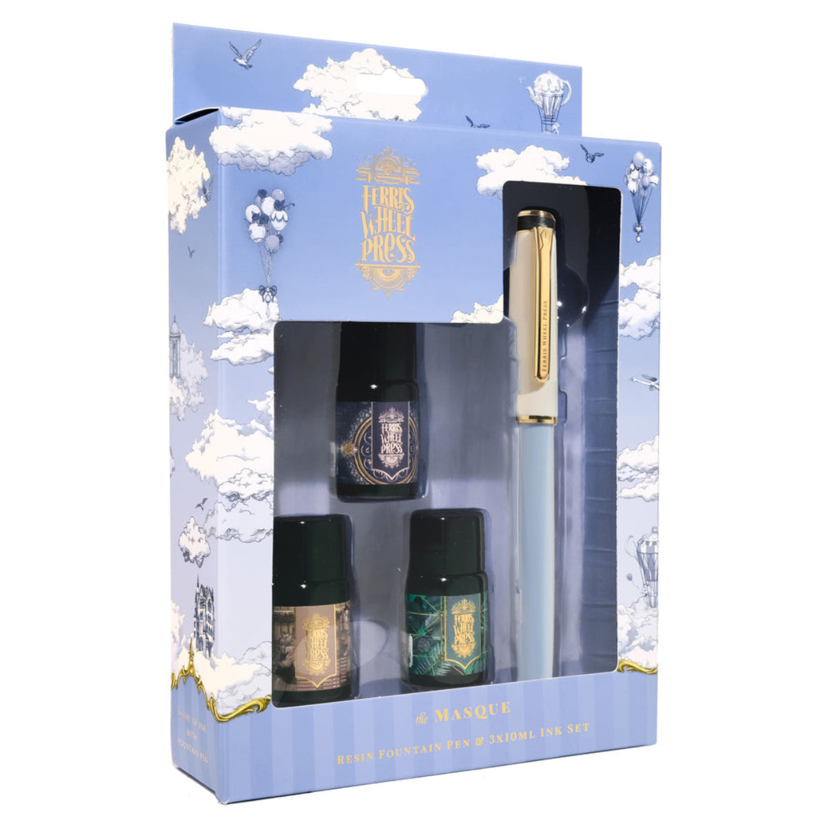 Ferris Wheel Press The Masque Resin Pen & Ink Set - Blue-Pen Boutique Ltd