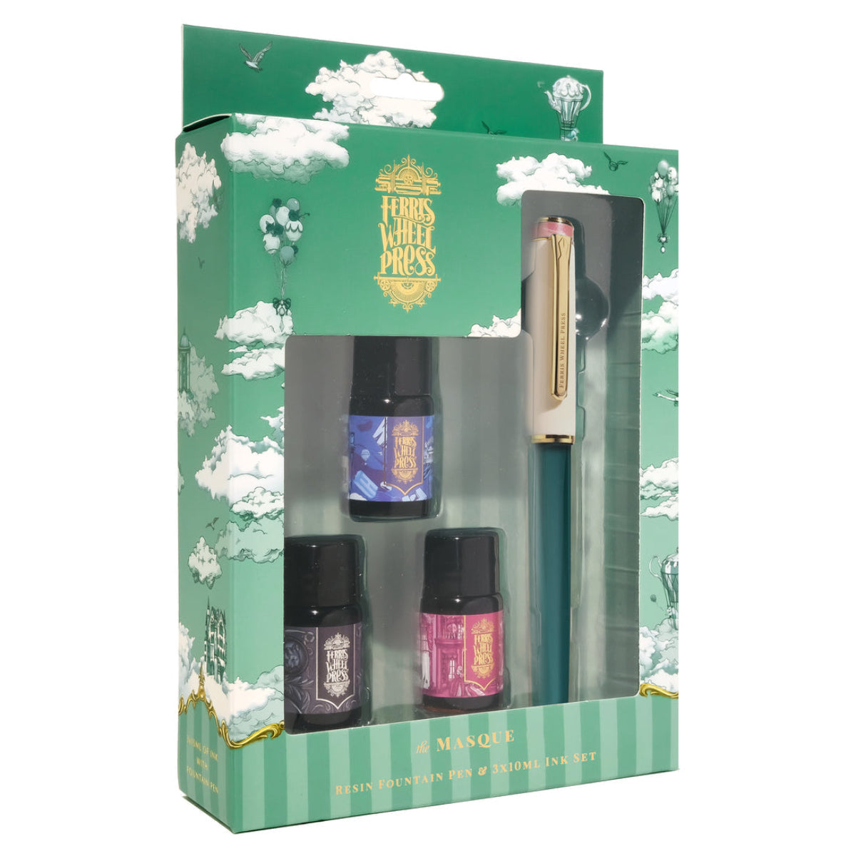 Ferris Wheel Press The Masque Resin Pen & Ink Set - Teal-Pen Boutique Ltd