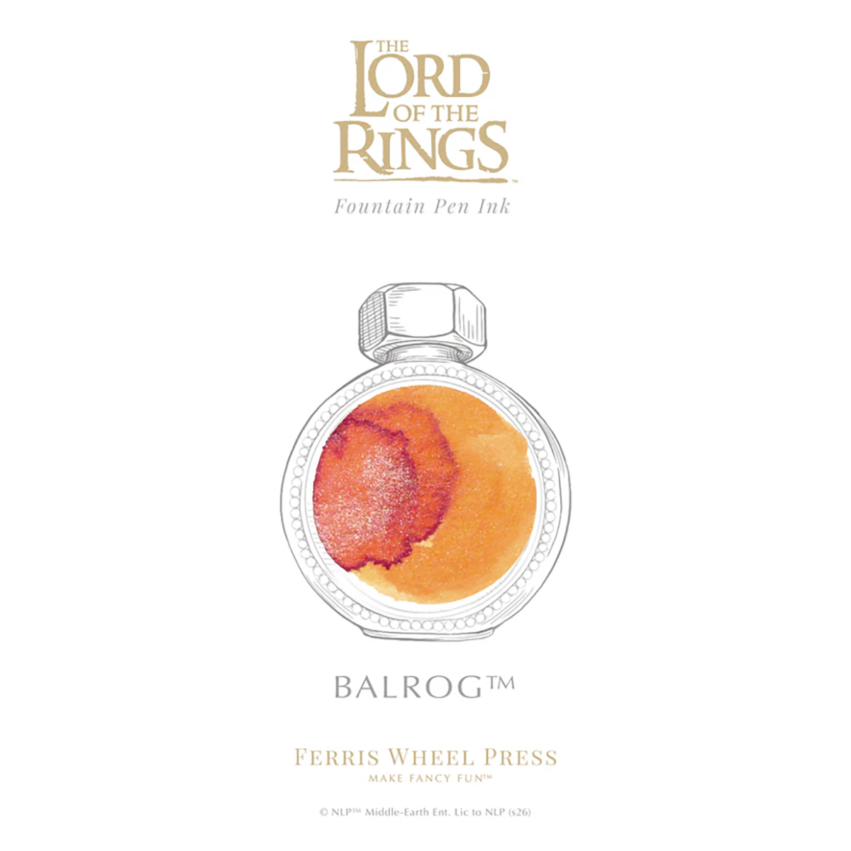 Ferris Wheel Press x Lord of the Rings Ink Bottle - Balrog Signature Ink - 38 ml-Pen Boutique Ltd