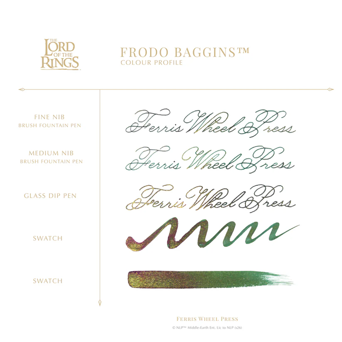 Ferris Wheel Press x Lord of the Rings Ink Bottle - Frodo Baggins Signature Ink - 38 ml-Pen Boutique Ltd