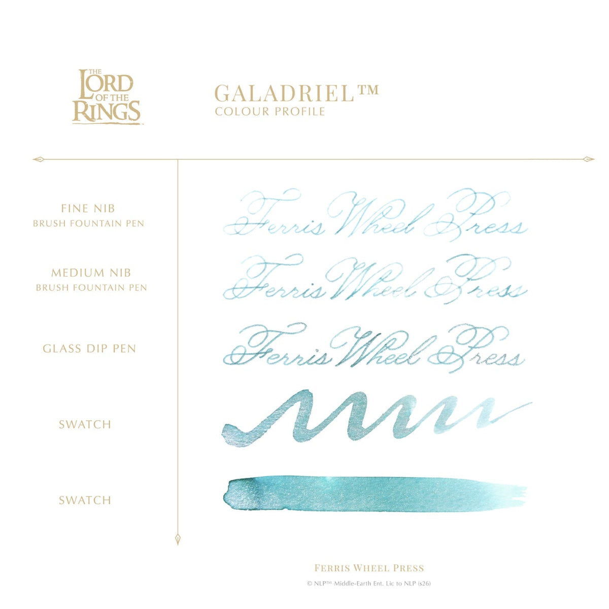Ferris Wheel Press x Lord of the Rings Ink Bottle - Galadriel Signature Ink - 38 ml-Pen Boutique Ltd