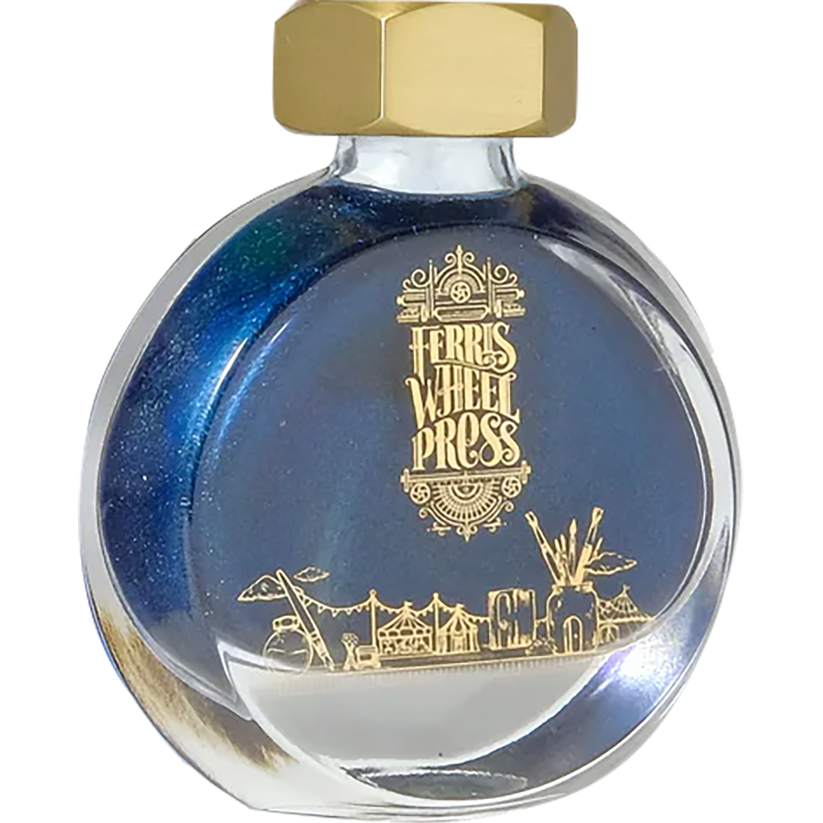 Ferris Wheel Press Ink Bottle - Bathurst Blue Denim - 38ml-Pen Boutique Ltd