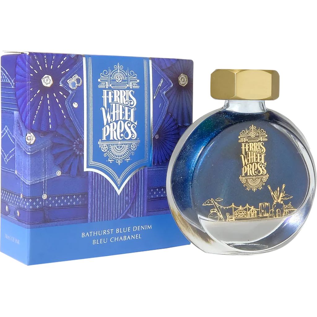 Ferris Wheel Press Ink Bottle - Bathurst Blue Denim - 38ml-Pen Boutique Ltd